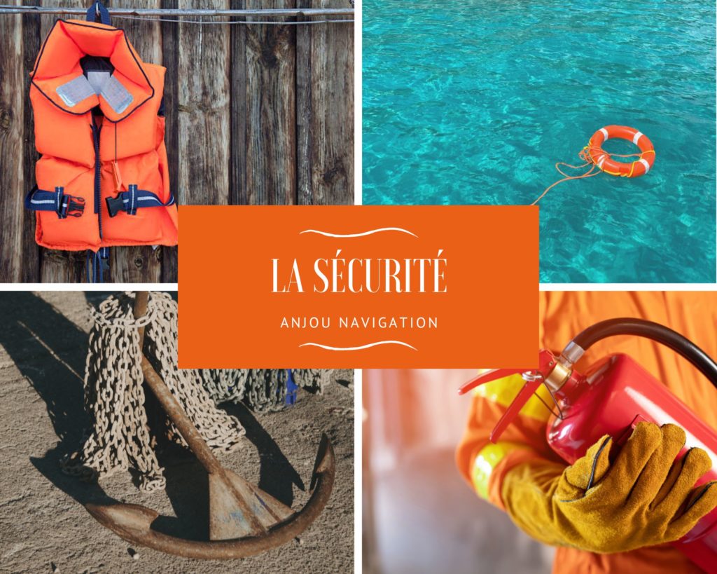 Navigation enfant images sécurité : extincteur, ancre, bouée, gilet de sauvetage